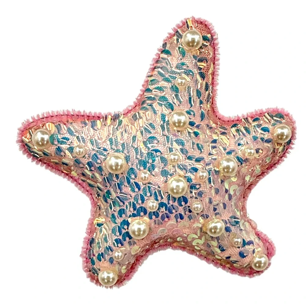 December Diamonds Coral Pink Sequin Starfish Garland‎ Pearl Beach 2 packs